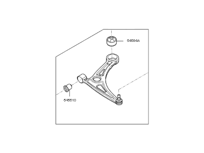 Kia 54501E6100 Arm Complete-Front Lower