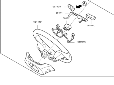 Kia 561103W751DC8 Steering Wheel Assembly