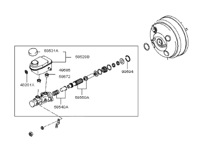 Kia Sorento Brake Master Cylinder - 591003E560