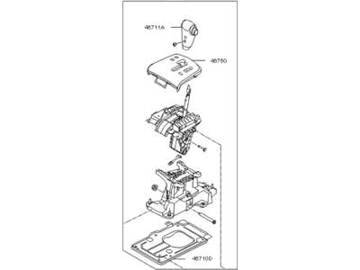 Kia 467003E7709W Lever Complete-Control