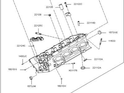 2008 Kia Borrego Cylinder Head - 221103F351