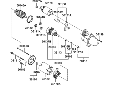 2016 Kia Sorento Starter Motor - 361003C221