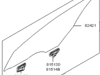 Kia 824204C000 Glass Assembly-Front Door RH