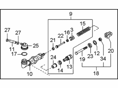 Kia Sephia Clutch Master Cylinder - 0K2A341400B