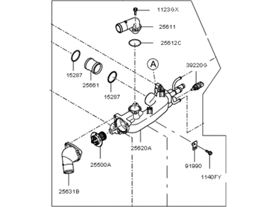 2009 Kia Sedona Thermostat - 256003C101