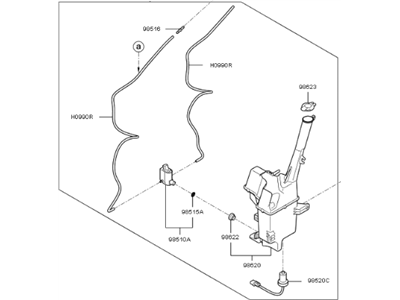 Kia 986101U710 Washer Reservoir & Pump Assembly