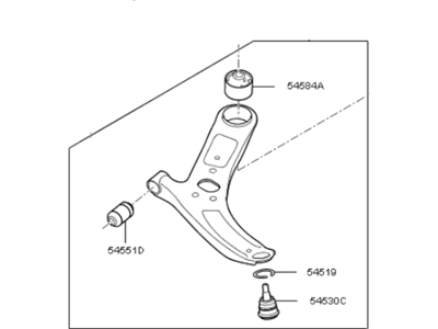 2016 Kia Rio Control Arm - 545001W000