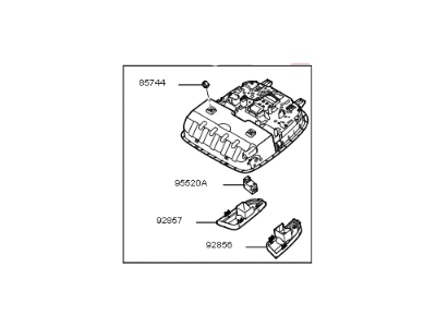 Kia 92800D4080BGA Lamp Assembly-Overhead Console