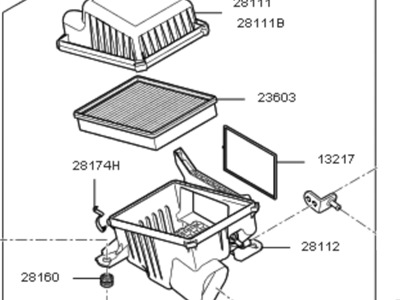 Kia 281101D500 Air Cleaner Assembly