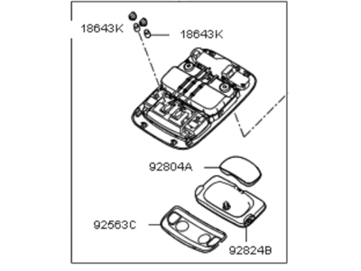 Kia 928104D172TW Lamp Assembly-Overhead Console