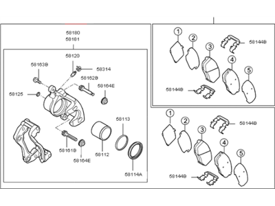 2013 Kia Forte Brake Caliper - 581301M000