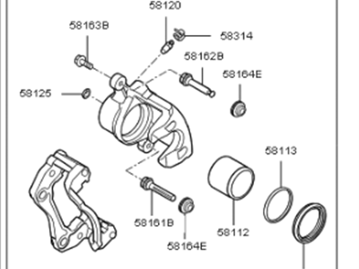 2011 Kia Forte Koup Brake Caliper - 581801MA00