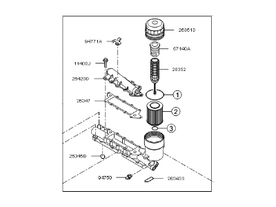 2008 Kia Sorento Oil Filter - 263003C600