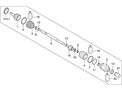 Kia Cadenza Axle Shaft - 49501F6150