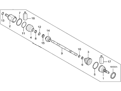 2020 Kia Cadenza Axle Shaft - 49500F6100