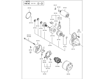 Kia Sportage Starter Motor - 3610023170