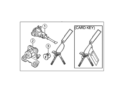 Kia 819053T000 Lock Key & Cylinder Set