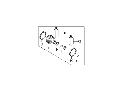 Kia 495943W500 Boot Kit-Front Axle Wheel