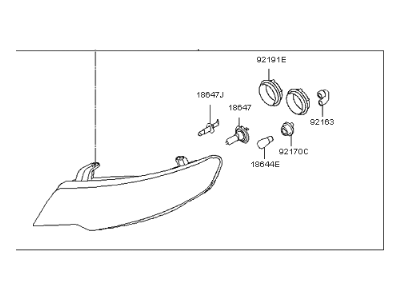 Kia 921021M030 Passenger Side Headlight Assembly