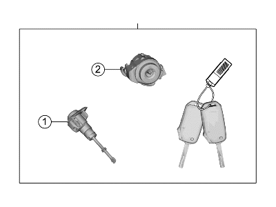 Kia 81905P1080 KEY & CYLINDER SET-L