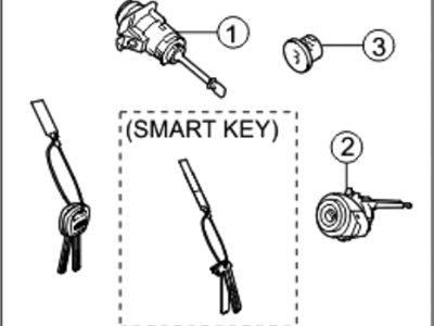 Kia 819052J100 Lock Key & Cylinder Set