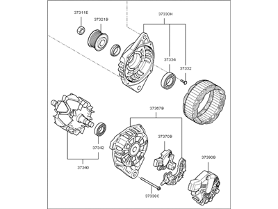 Kia Rio Alternator - 373002B610