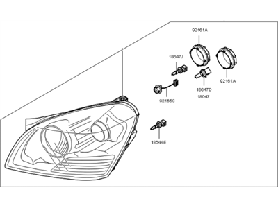 Kia 921012G050 Driver Side Headlight Assembly