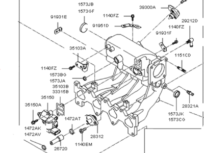 2011 Kia Rio Intake Manifold - 2831026980