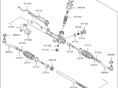 2011 Kia Forte Rack And Pinion - 577001M800