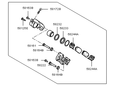 Kia 582101D005 Rear Disc Brake Assembly, Left