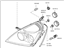 Kia 921014D013 Driver Side Headlight Assembly