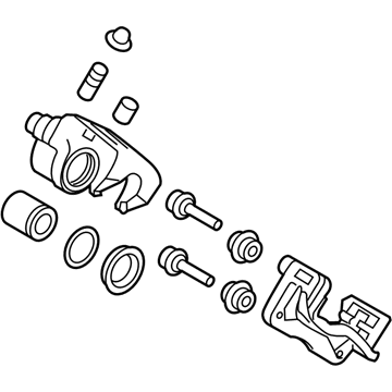 Kia 58310C6A50 Rear Brake Caliper Kit, Left