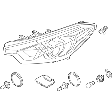 Kia 92102A7220 Passenger Side Headlight Assembly