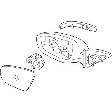 Kia 876102T610 Outside Rear View Mirror Assembly, Left