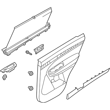 Kia 833011U860AUP Panel Complete-Rear Door Trim