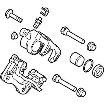 Kia 583103QA10 Rear Brake Caliper Kit, Left