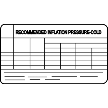 Kia 05203B2710 Label-Tire Pressure