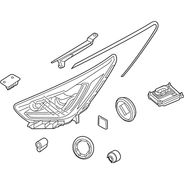 Kia 92102Q4240 Passenger Side Headlight Assembly