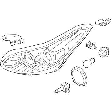 Kia 92102D9141 Passenger Side Headlight Assembly