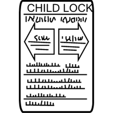 Kia MDX5073301 Label-Child Proof,LH