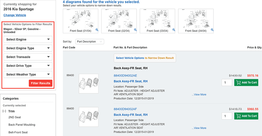 The part I'm looking for has multiple listings, what do I do?